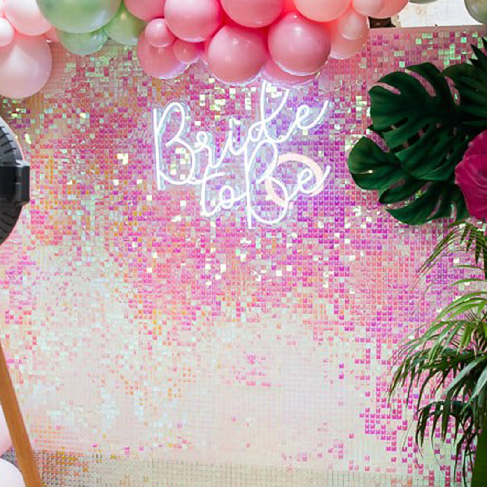 12pcs Pink Sequin Backdrop Panels for Wedding Party Baby Shower Background Wall Decor 3d Golden Shimmer Laser Backdrop Curtain