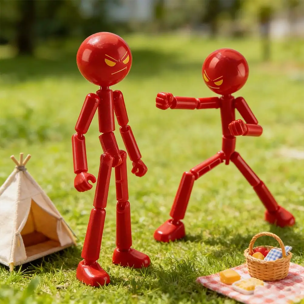 NEW Printing Mannequin Multi-jointed Stickman Toy Novelty Action Figure Stickman Assembled Robot Movable