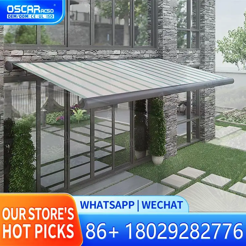 

6-метровый моторизованный козырек для террасы, гаража, уличный сверхмощный солнцезащитный козырек, настенный полный кассетный патио, сад, двор, выдвижной Awni