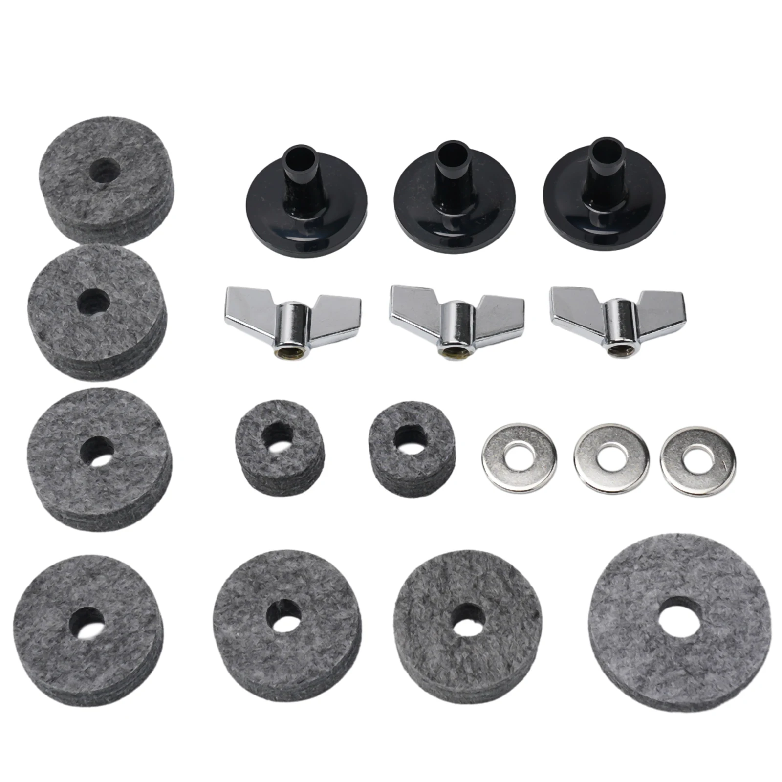 17) Cymbal Felts, 6 PCS Replacement Set, Provide Nature and Comfortable Feel, Enhance Sound Quality and Protect Cymbals