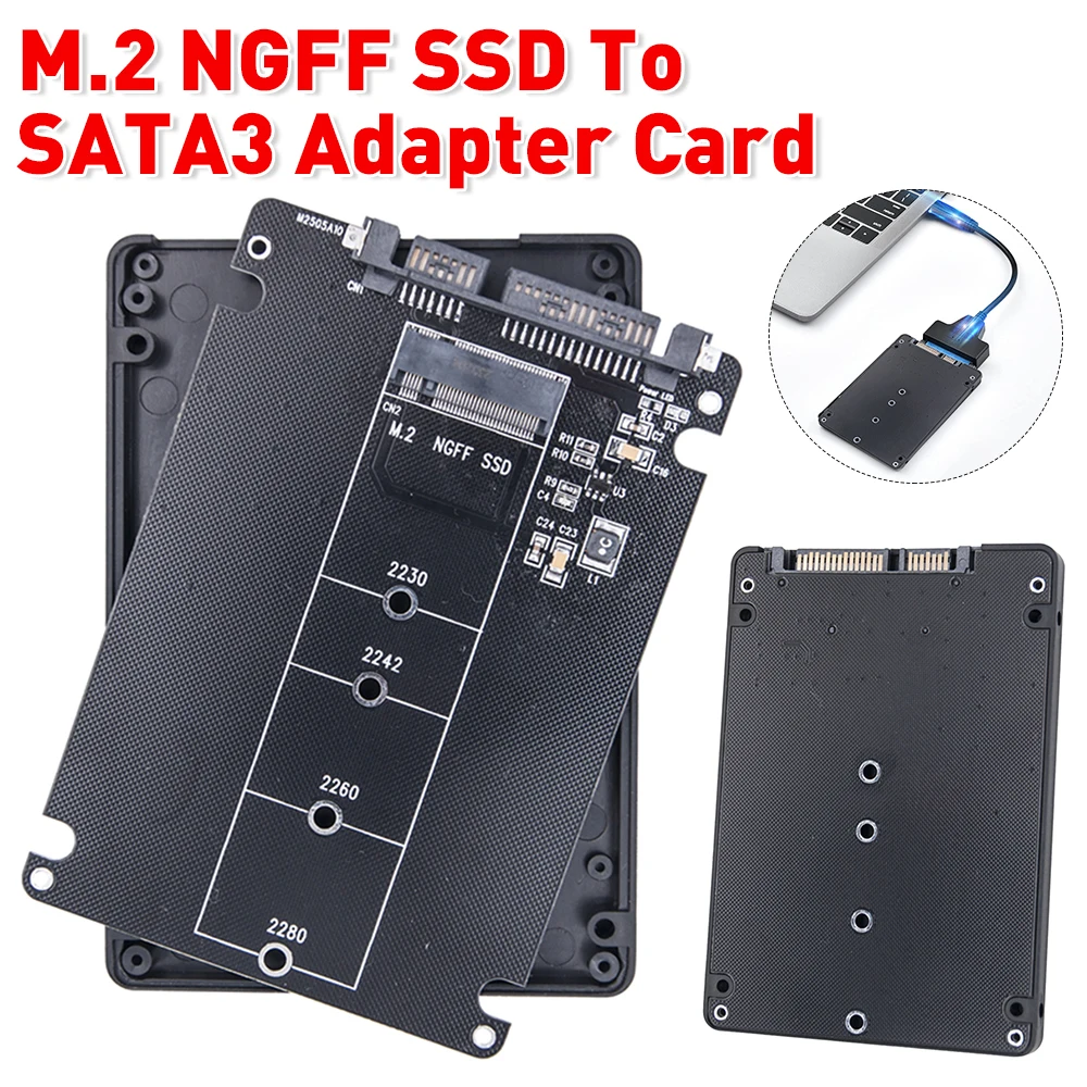 SATA3.0 6Gbps M.2 NGFF SSD To SATA3 Adapter Card M2 NGFF SSD To SATA3.0 External Hard Drive Box Hard Disk Adapter Board