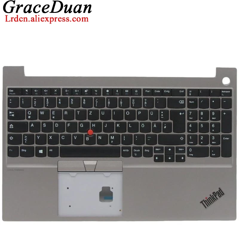 

DE German Silver Keyboard Upper Case Palmrest Shell Cover For Lenovo Thinkpad E15 Gen1 G1 5M10V16937