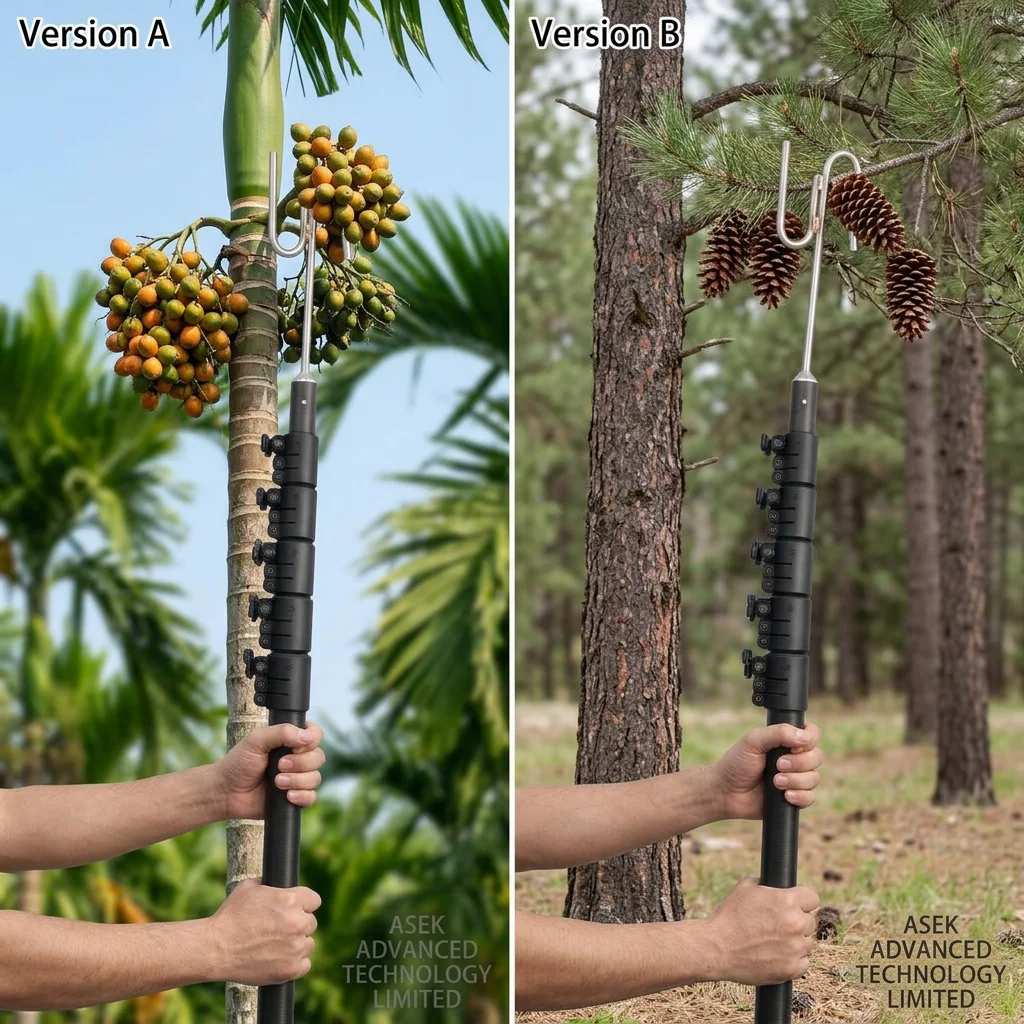 Extendable Adjustable Carbon Fiber Telescoping Pole-Eco-Friendly Disposable Long Reach for Palm Harvester & Car Use