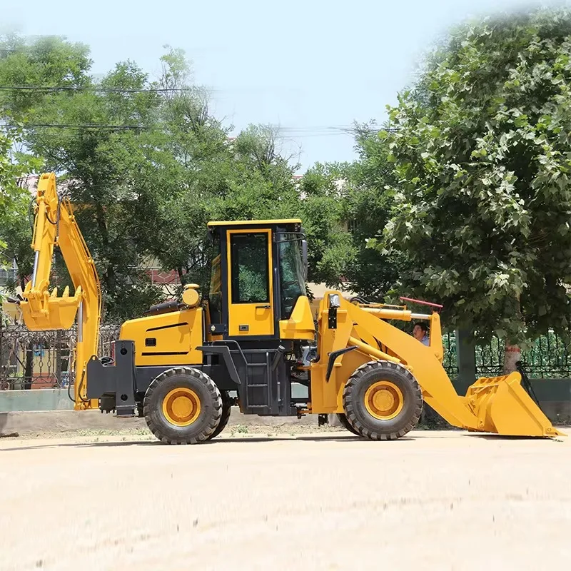 Tractor Mounted Tractor Loader Backhoe Excavator 1 Ton 4WD with Front Bucket Rear Digger for Small Farm Work Use Project