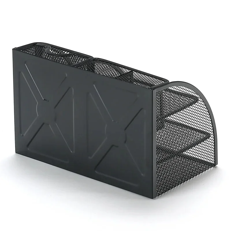 Large Capacity Metal Pen Holder, Multifunctional Desktop Storage Box Organizer for School Office Stationery Supplies