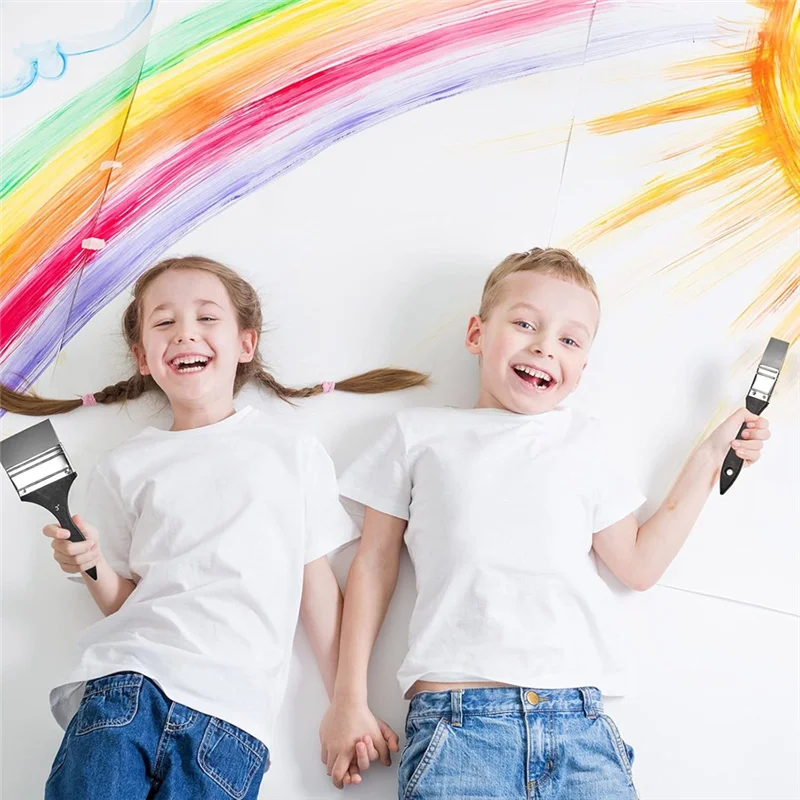 

2025 Trend 5 шт. Набор силиконовых кистей для рисования, инструмент для рисования плоской формы для акриловых красок на водной основе, гуашь (1 дюйм, 1,5 дюйма, 2 дюйма, 2,5 дюйма, 3