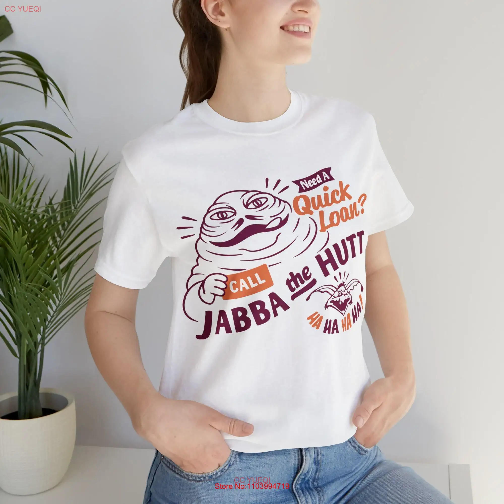 Funny Jabba the Hutt Cash Loans Promo Jersey  T Shirt long or short sleeves