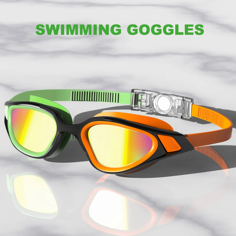 Gafas de Natación para Hombres Mujeres HD Impermeables Gafas de Buceo Antivaho Lente de Protección UV Gafas de Natación Ajustable