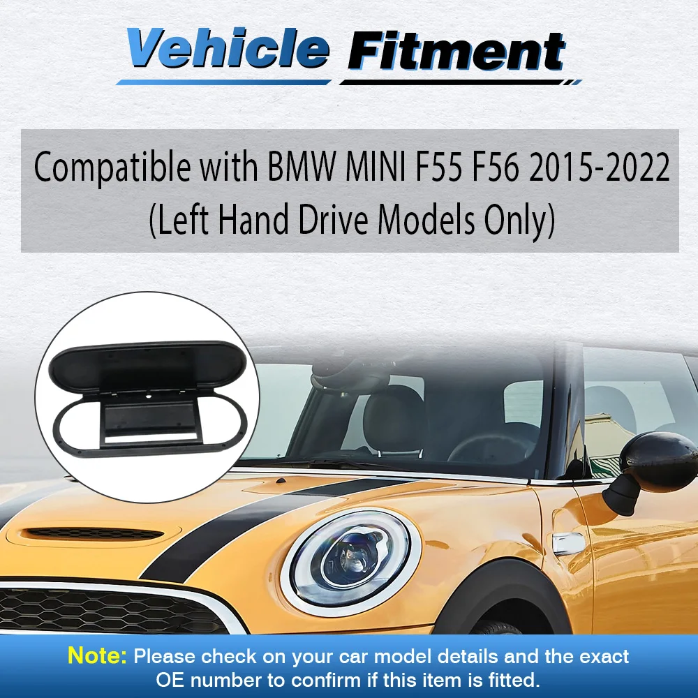 For BMW MINI F55 F56 2015-2022 LHD Car Roof Sunshade Panel Sun Visor Vanity Makeup Mirror Glass Cover 51167342194, 51167366950