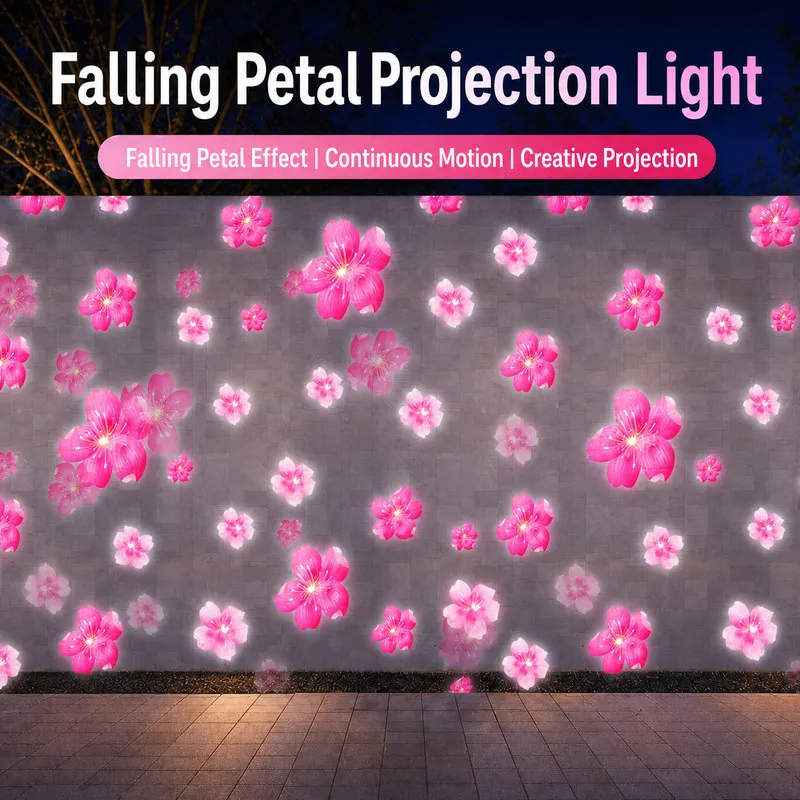 Dynamic Falling Flower Special Effects Projection Lamp Waterproof Outdoor Shop Door Logo Creative Ground Pattern Lighting