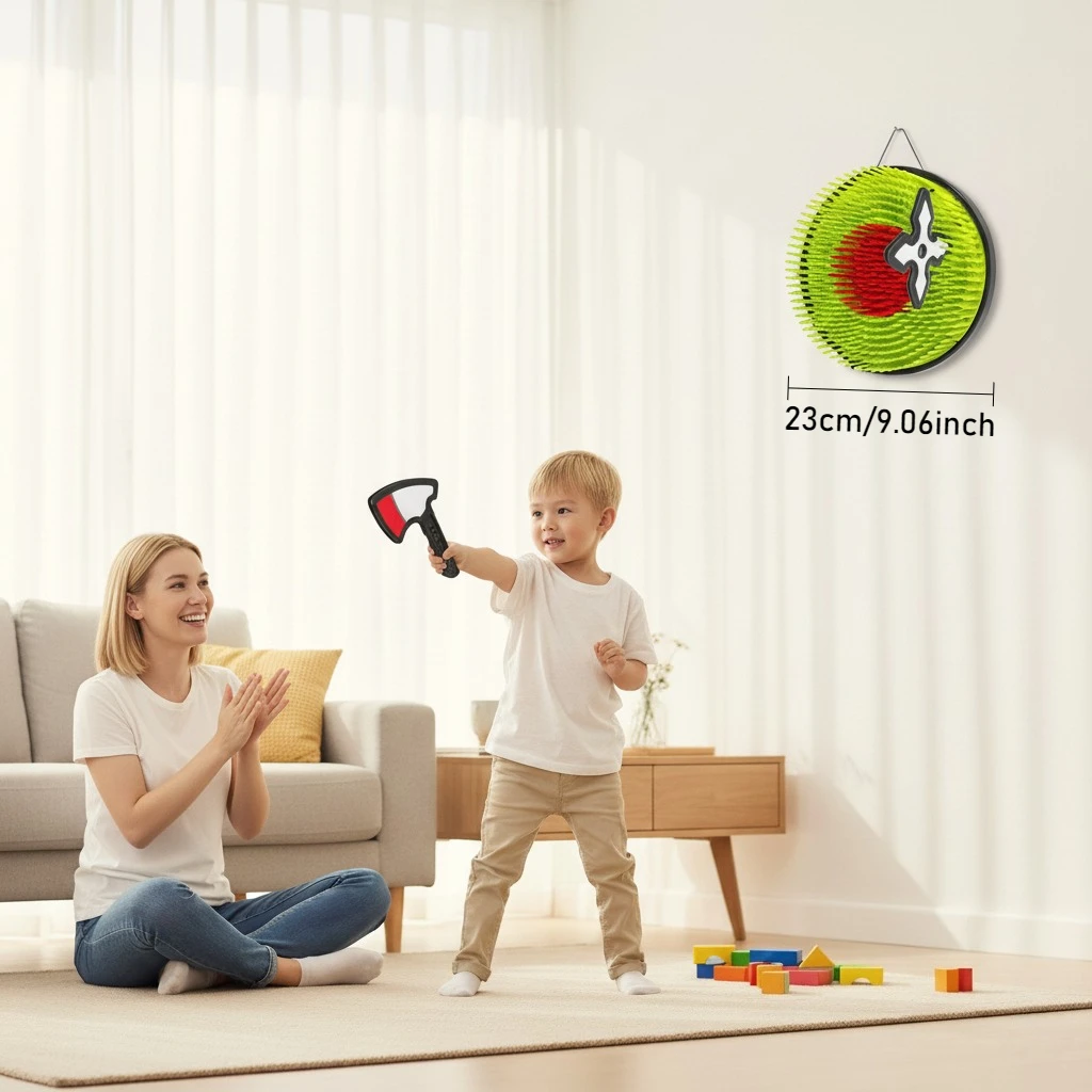 Kinder-Spielzeug Wurfaxt und Dartscheiben-Set, Bumerang-Darts für Wurfübungen, Sport und Eltern-Kind-Interaktion