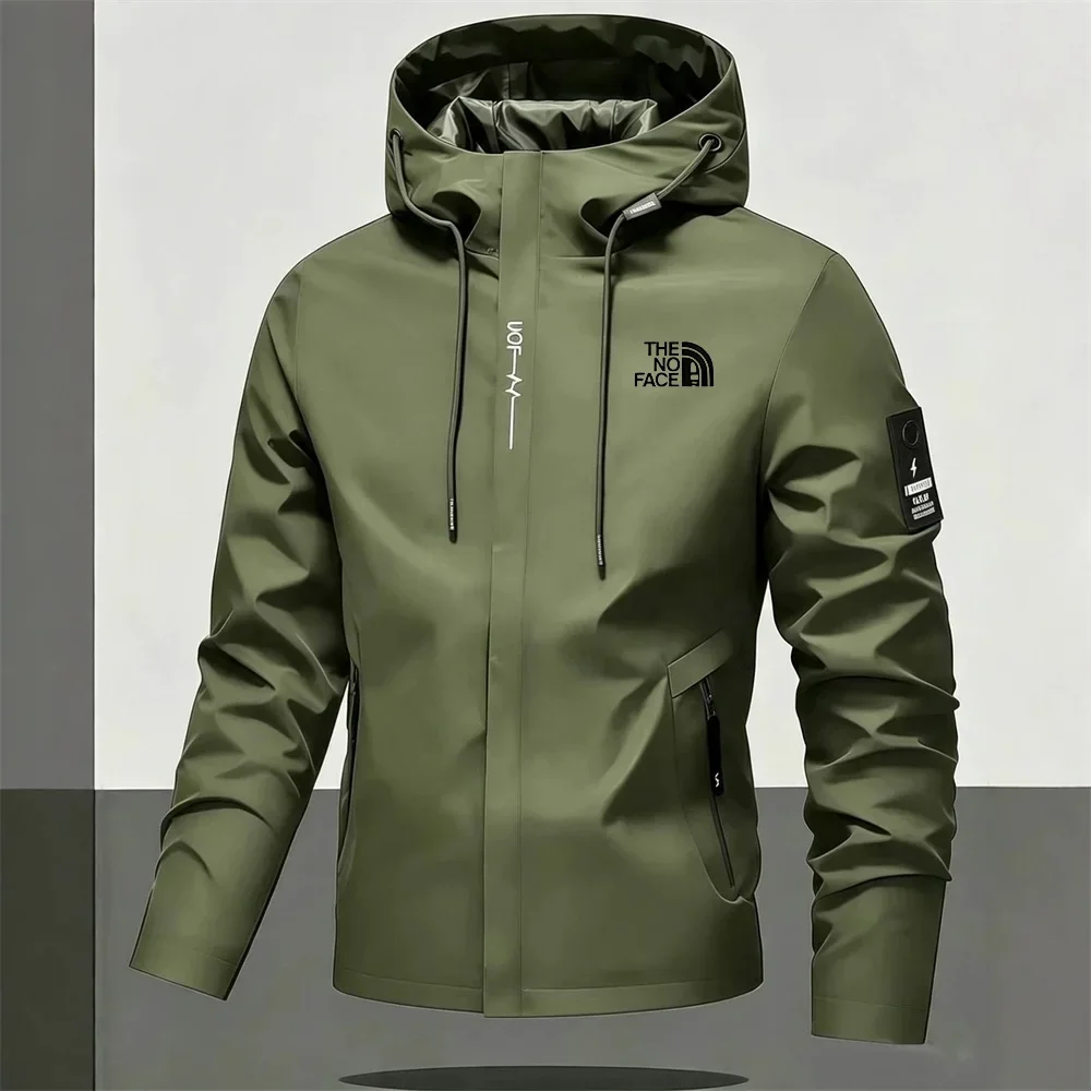 Men's casual loose-fitting spring-autumn trendy brand new jacket for men, hooded waterproof coat for men, casual clothing for me