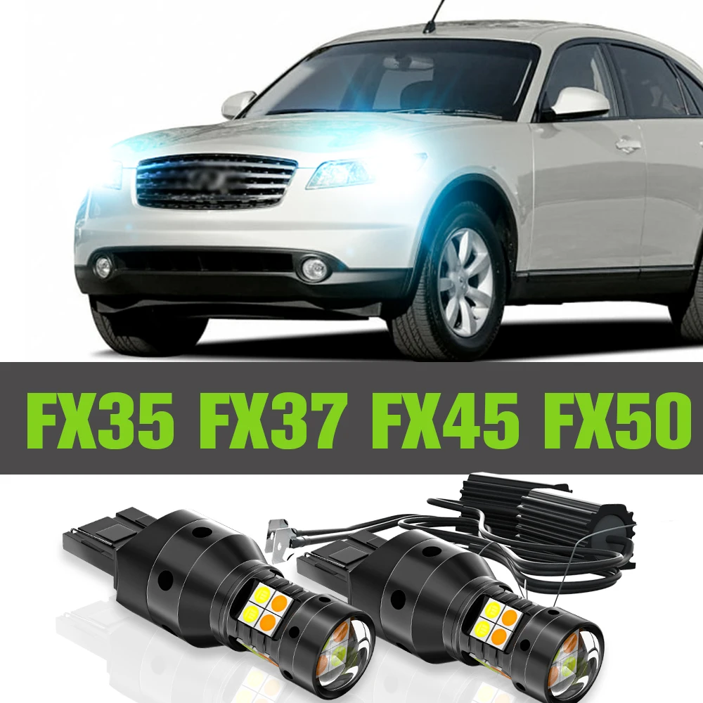 

2x LED Dual Mode Turn Signal+Daytime Running Light DRL Accessories Lamp For Infiniti FX35 FX37 FX45 FX50 2003-2014 2009 2012