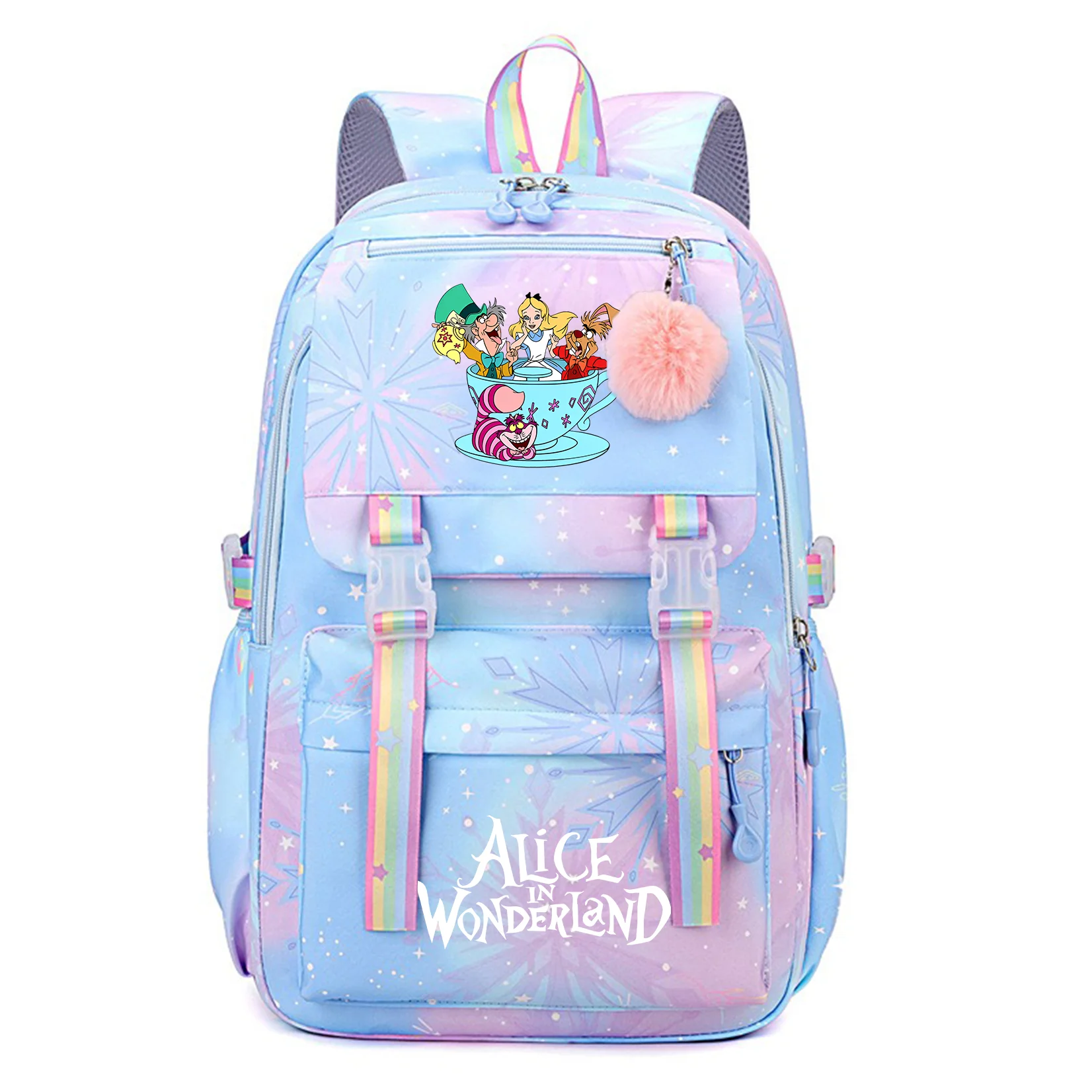 Alice in Wonderland Backpack Boys Girls Bookbag Bag Student Teenager Children Knapsack Schoolbag Rucksack Mochila Kids Birthday