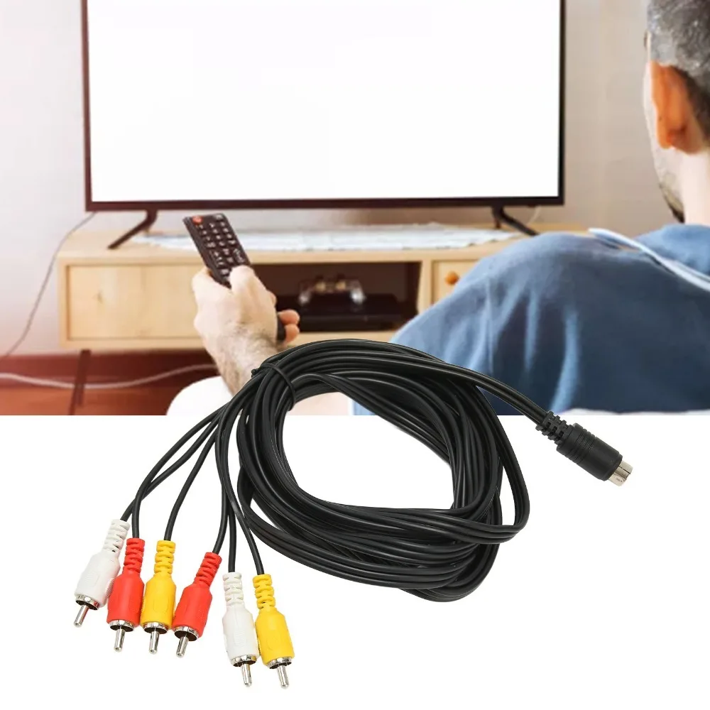 9 Pin Mini DIN to 6RCA Cable Stable Sound Clear Signal Composite Video Cable Flexible Plug and Play Audio Adapter Cable