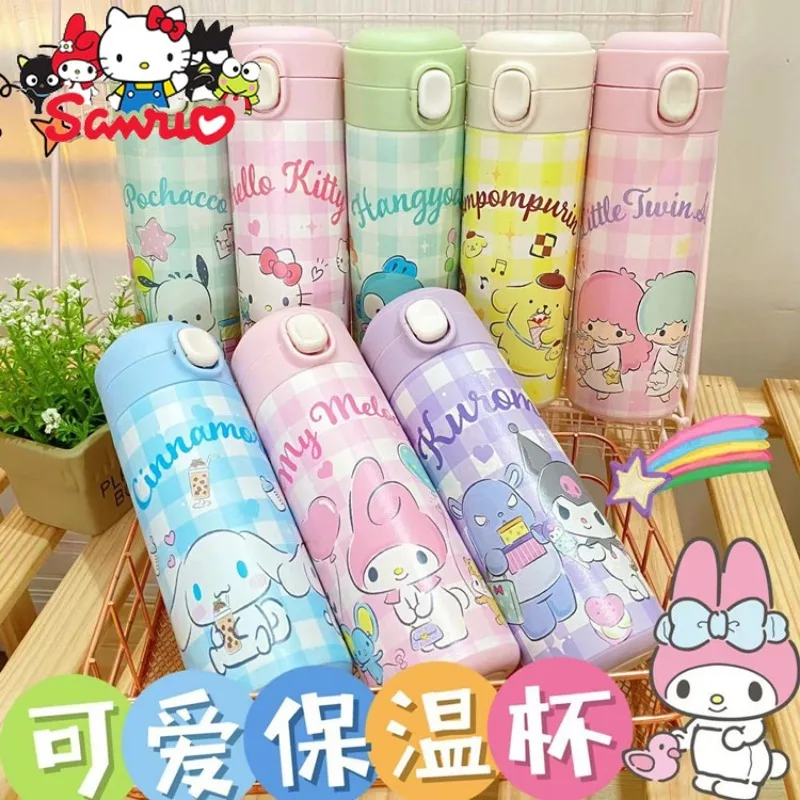 

Sanrio Melody Kuromi Hello Kitty Cinnamoroll Pochacco Japanese Thermos Cup Cartoon Cool Penguin 304 Stainless Steel Thermos Cup