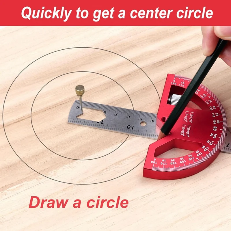 

Protractor Angle Finder Aluminum Angle Ruler-Protractor For Woodworking, Angle Measuring Tool With 0-180 Degrees