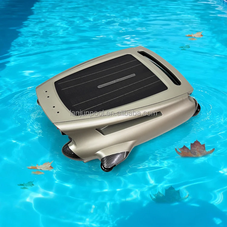 Solar-Powered Automatic Pool Skimmer | Cordless Surface Debris Cleaner With Operation And Removable Filter Basket view 2