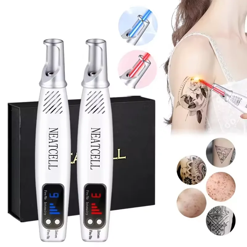 

Portable Picosecond Laser Pen Freckle Tattoo Removal Dark Spot Remover Blue & Red Light Machine Scar Mole Remover Beauty Device