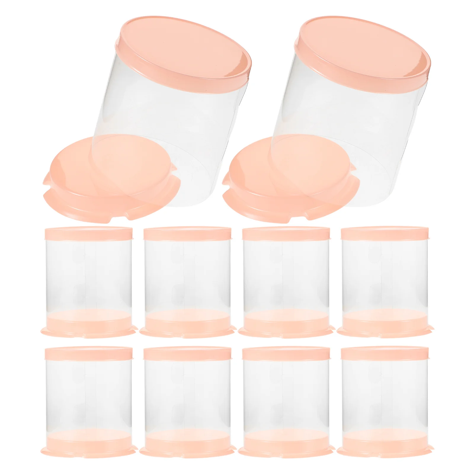 

10Pcs Small Cake Containers Mini Round Transparent Boxes Mousse Packaging Sealing Freshness Preservation Events