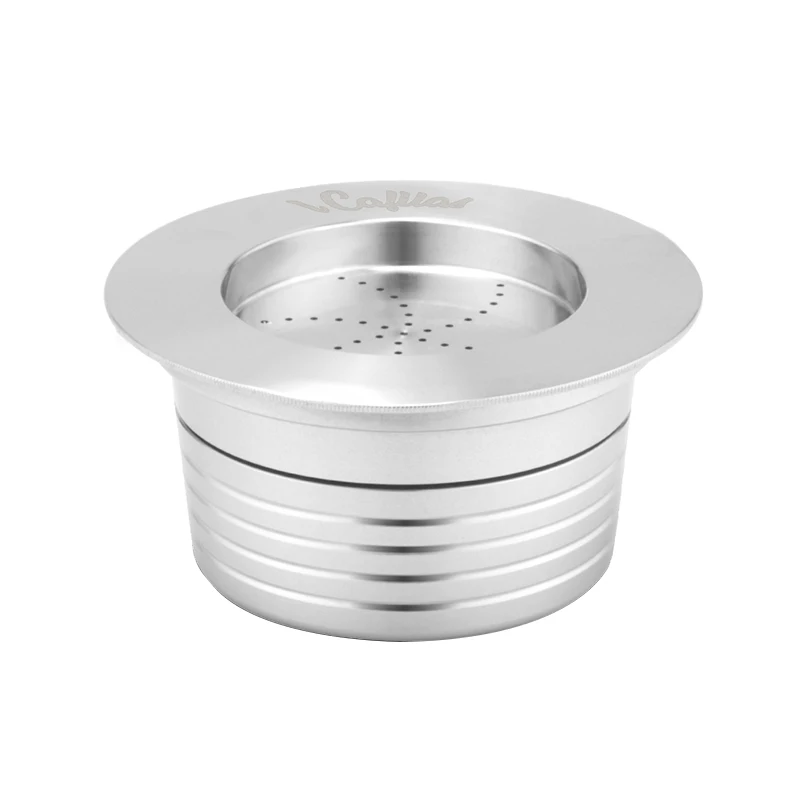 ماكينة صنع القهوة الزرقاء اللافازا المتوافقة مع Icafilas، غلاف كبسولة القهوة من الفولاذ المقاوم للصدأ المعاد تدويره، وقابل لإعادة الاستخدام