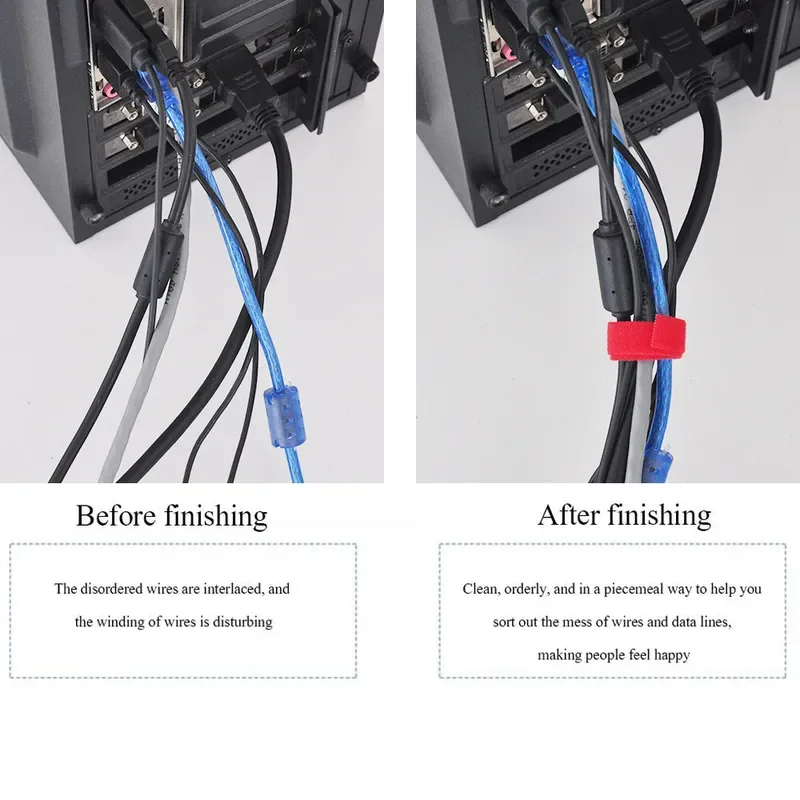 10/100Pcs T-type Cable Tie Wire Reusable Cord Organizer Wire 15*1.2cm Colorful Computer Data Cable Power Cable Tie Straps