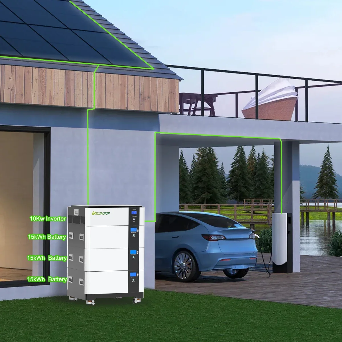 EU Warehouse Stacked Energy Storage 48V 200Ah 300Ah 20kWh 15kWh 30kWh Lithium Batteries Lifepo4 Solar Battery Pack With Inverter view 6