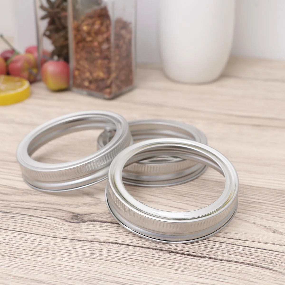 أغطية جرة ميسون مع حلقات حديدية، أغطية تعليب مقاومة للتسرب، أربطة لولبية واسعة الفم لحفظ الطعام #1
