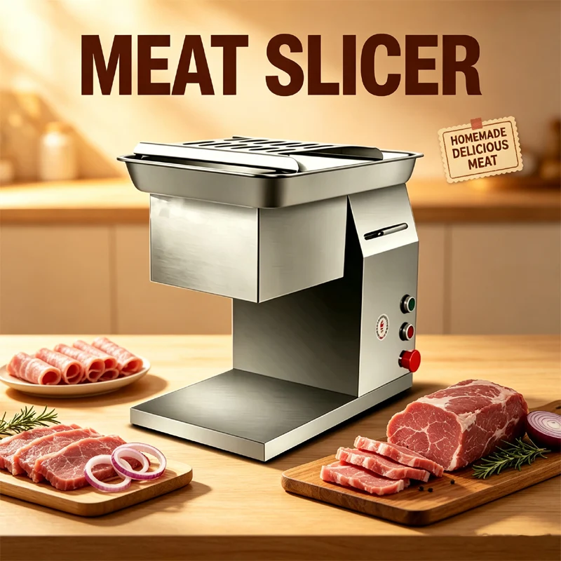 Electric Meat Cutter Machine Commercial Slicer Meat Automatic Sliced Meat Dicing Machine