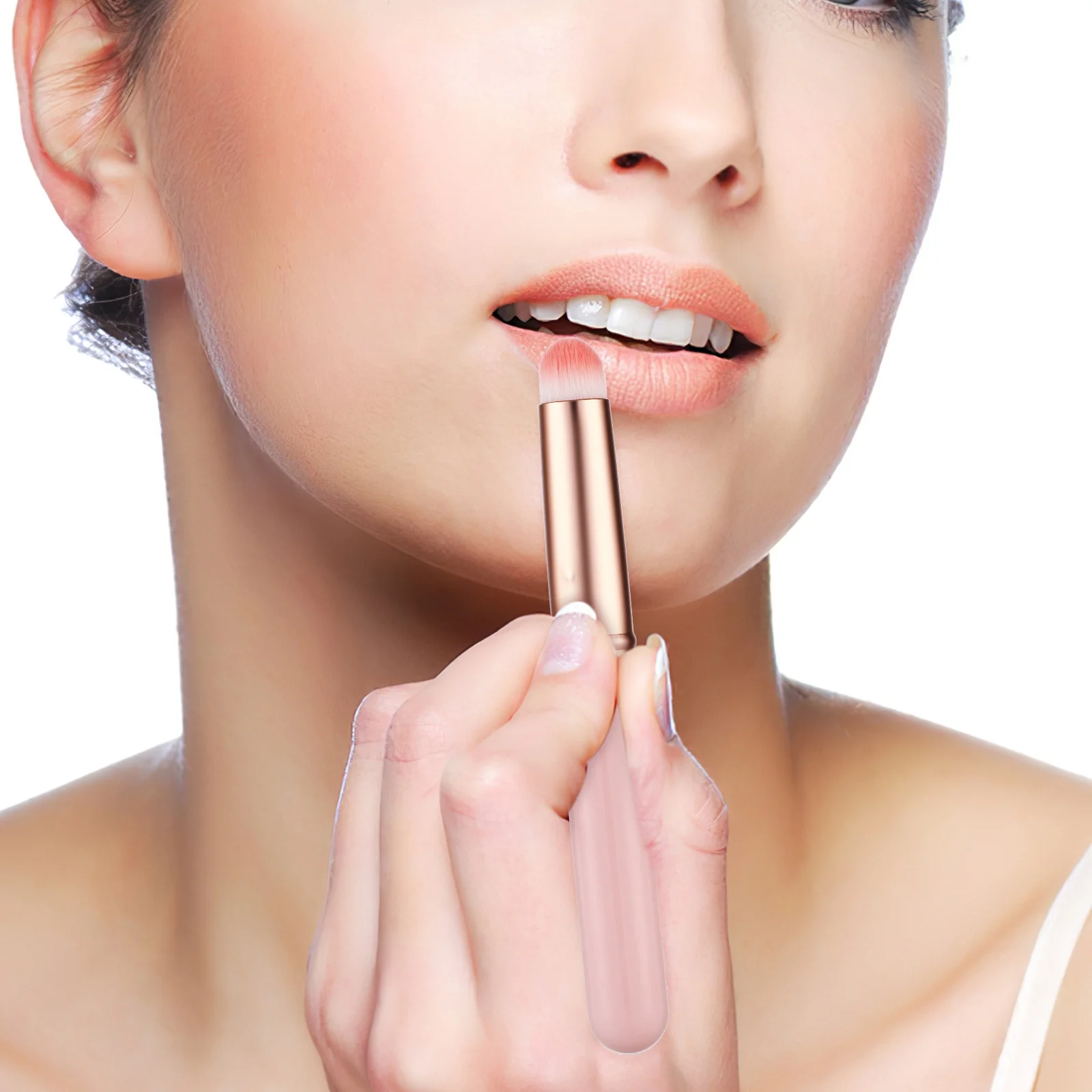 

3pcs Concealer Brushes Lip Brush Precision Synthetic Bristles Travel Cap Gentle Skin-Friendly Comfort Grip Versatile For Liquid