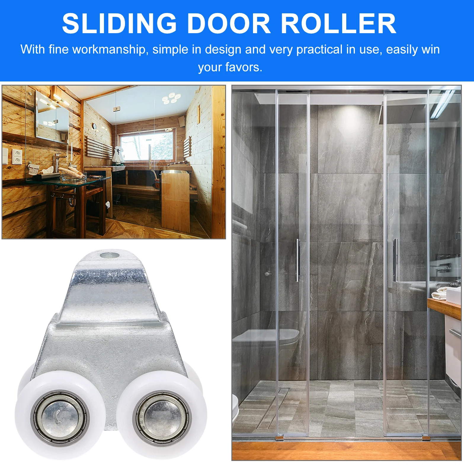 

Sliding Door Roller High Grade Metal Durable Silent Smooth Corners Easy Installation Cabinet Guide Pulley Replacement Barn Door