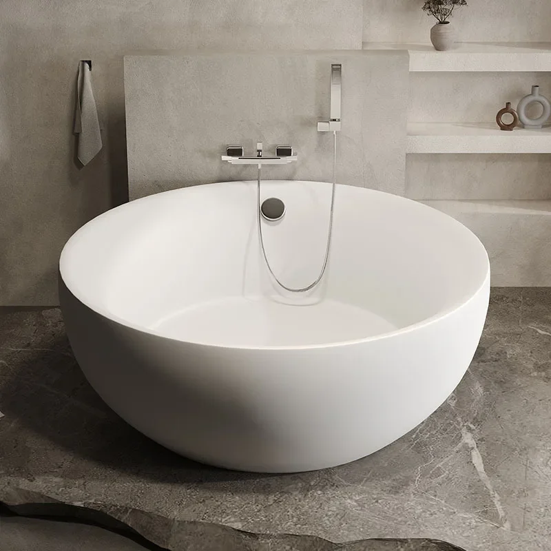 Round surfing massage bath tank, hardcover homestay round constant temperature heating independent bathtub