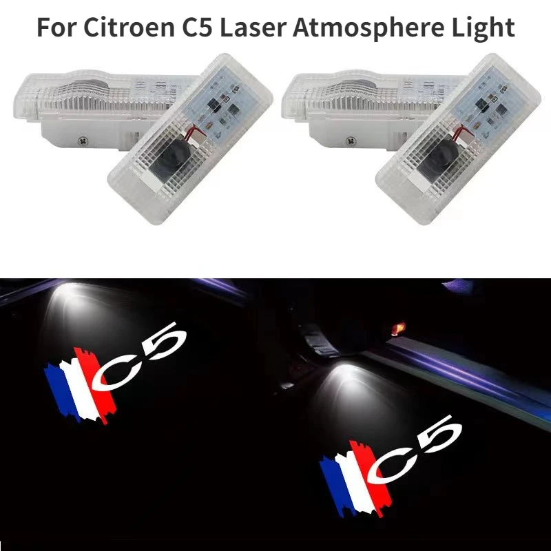 

2 pieces Car Door Welcome Light Projector Logo LED Ghost Shadow Lamp for Citroen C3 C4 C4L C5 PICASSO Laser Atmosphere Light