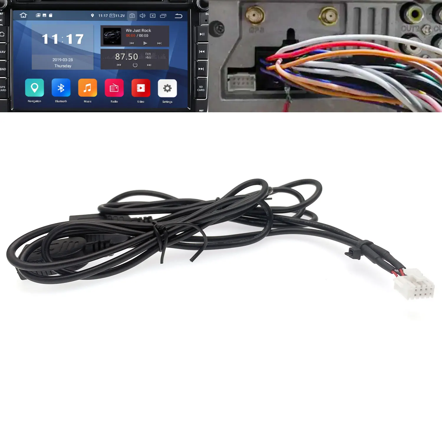 10-контактный автомобильный радиоприемник с двумя USB-кабелями-адаптерами для Eonon GA9353 Volkswagen SEAT SKODA Android