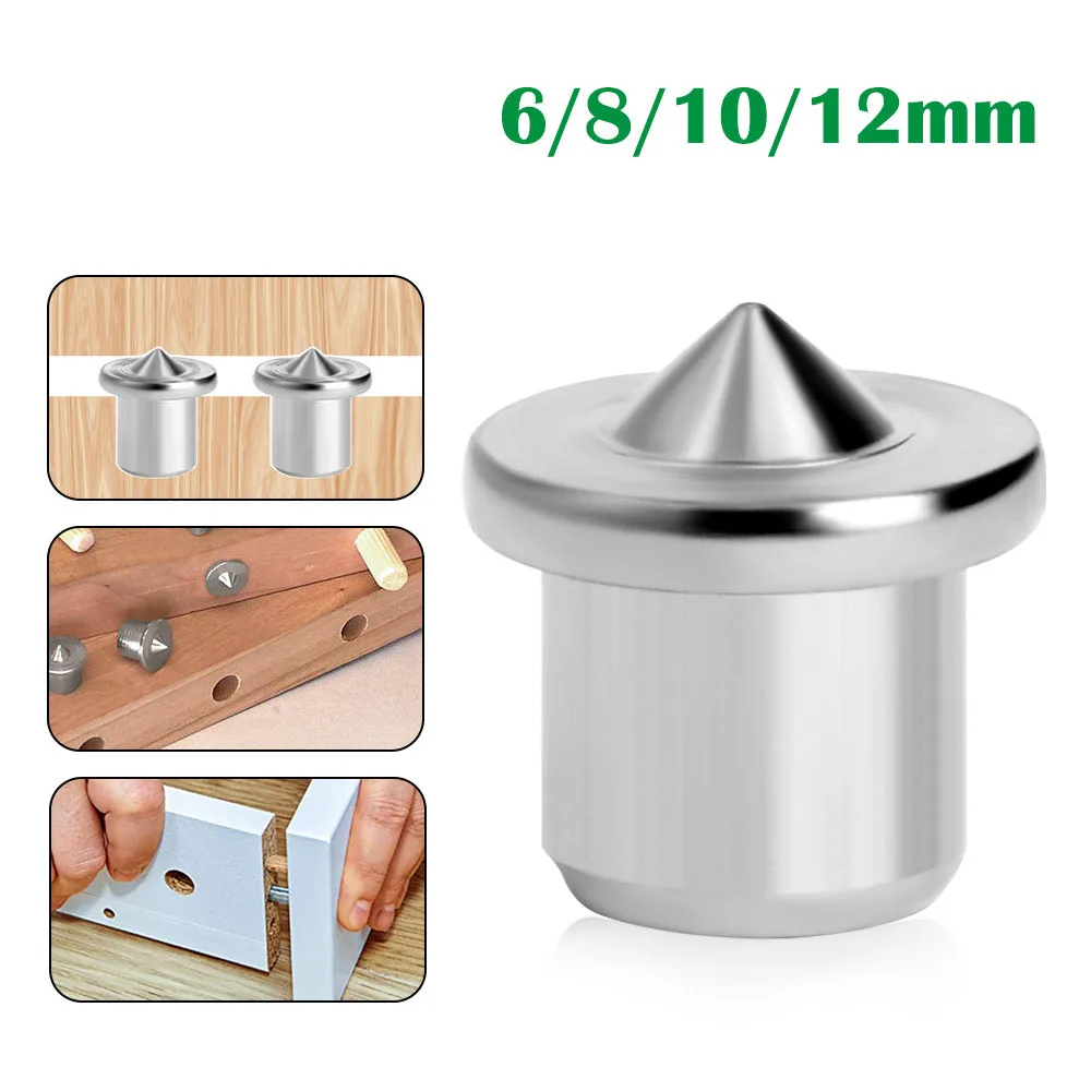 4PCS 6/8/10/12mm Panel Furniture Positioning Carpentry Log Dowel Tips Round Log Pin Locator Wooden Pin Center Punching