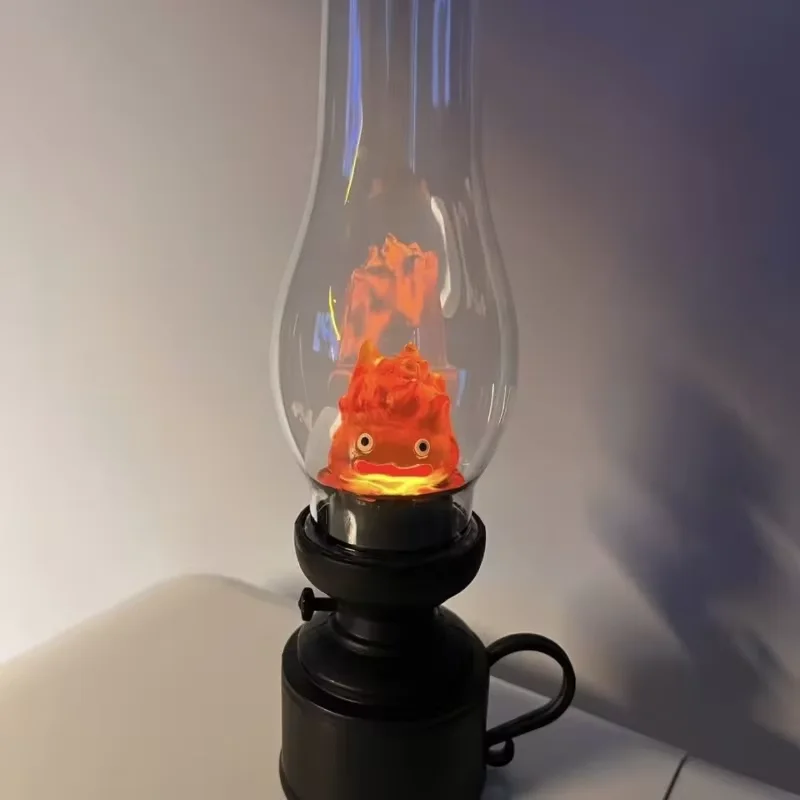 2024 Halloween Retro Night Light Vintage Flameless Decorative Lamp Cartoon Anime Kerosene Candle Lamp Bedroom Bedside Table Lamp