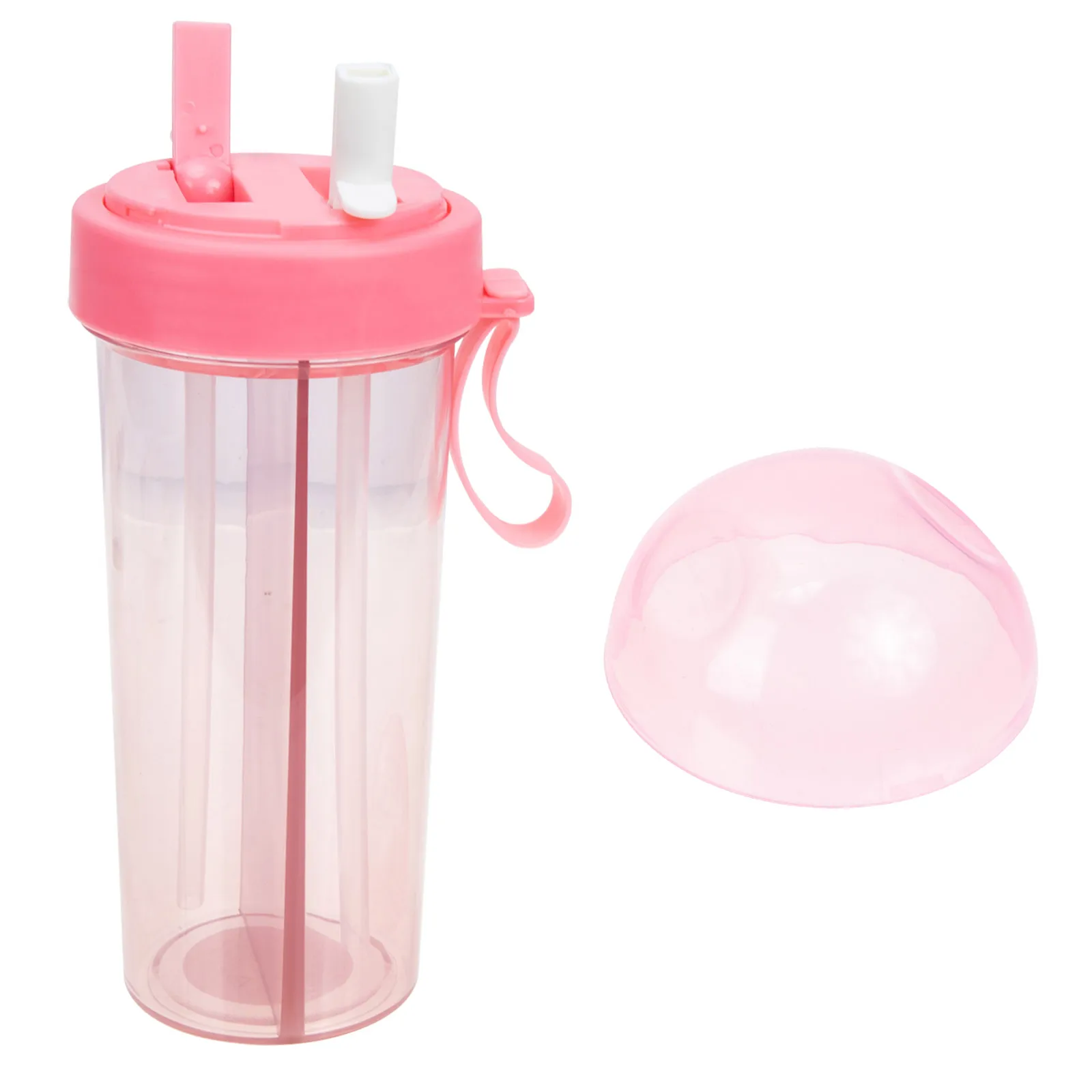 Dual Use Water Bottle With Straw Creative Design Portable Coffee Tea Container Durable Dual Cup For Outdoor Sports Travel