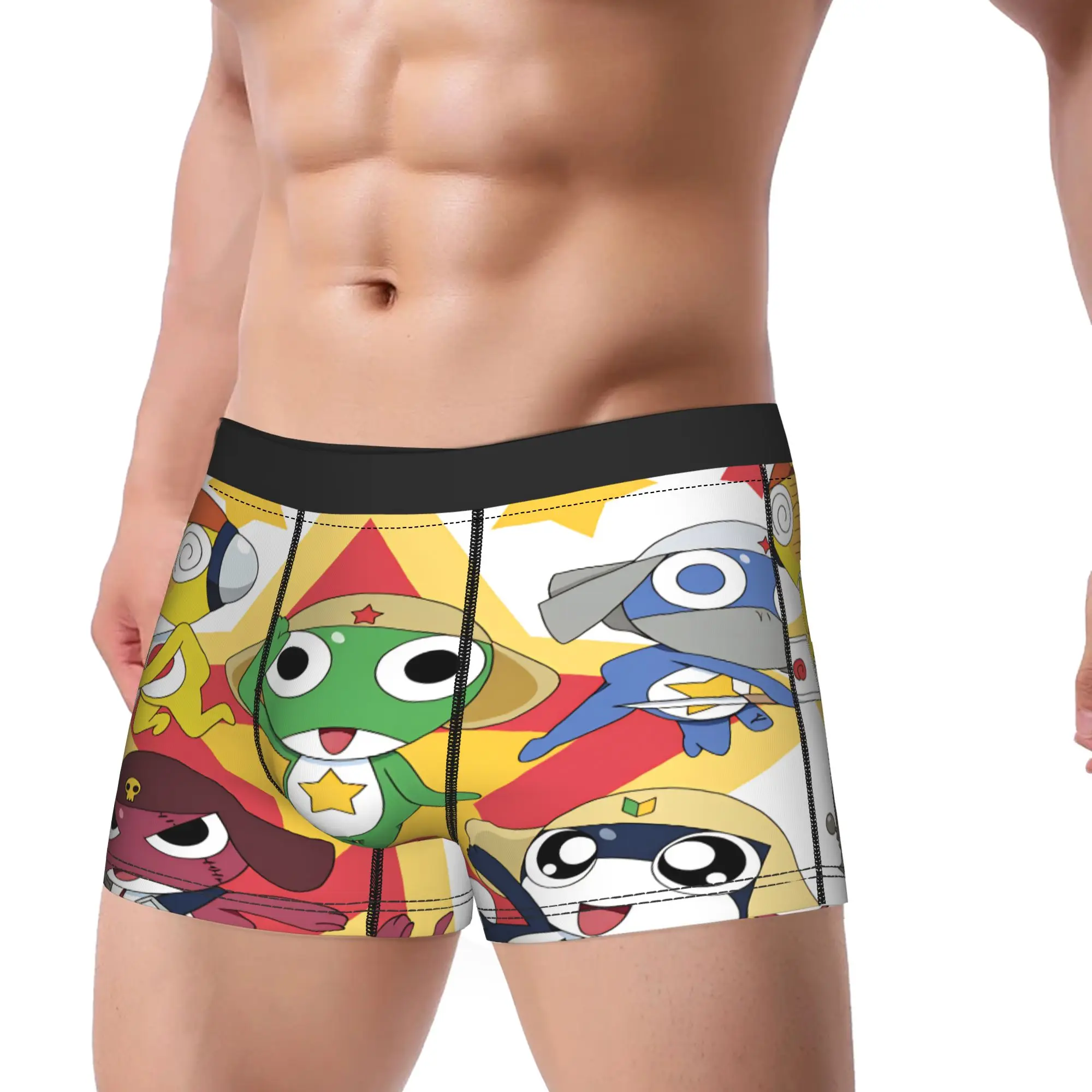 Keroros Gunsous Frog Underwear  Males Underpants Printing Breathable Boxershorts Hot Sale Boxer Brief Big Size