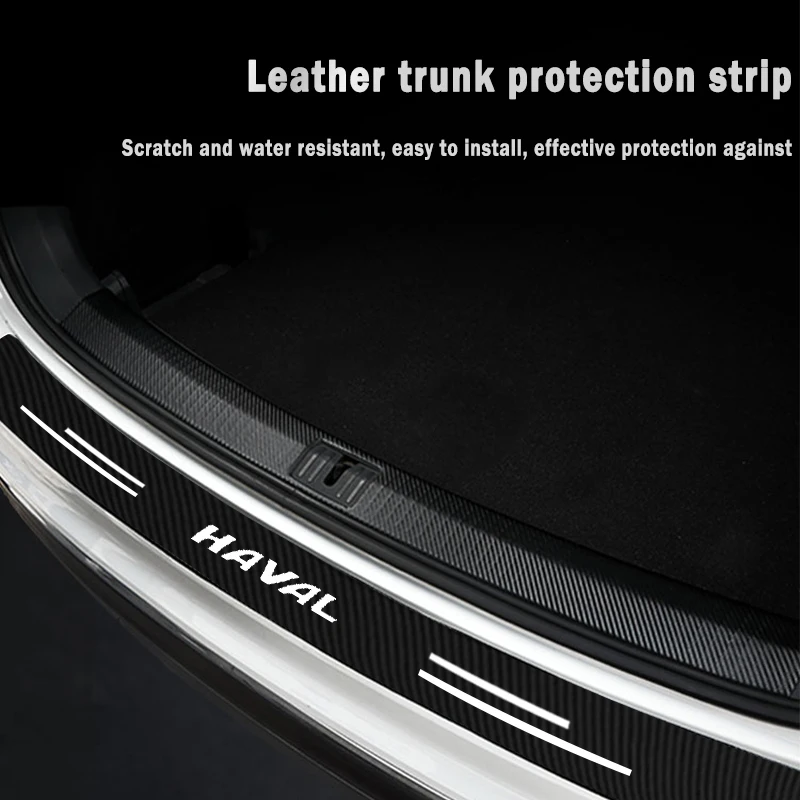 Car Rear Trunk Bumper Protector Stickers for Haval Great Wall H6 F7 F7X H2 H9 H3 H5 H1 F5 F9 H4 Carbon Fiber Anti-Scratch Decal