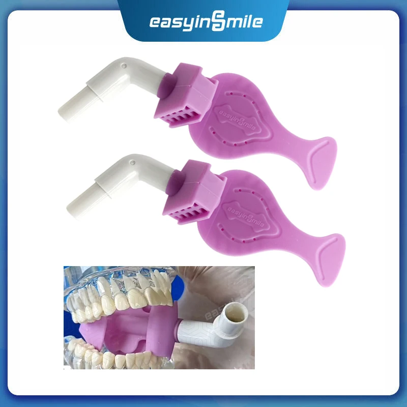 

1/2Pcs Easyinsmile Dental Saliva Ejector Strong Suction Tube Adapater Bite Block Isolation Mouth Pieces Autoclavable Dryshield
