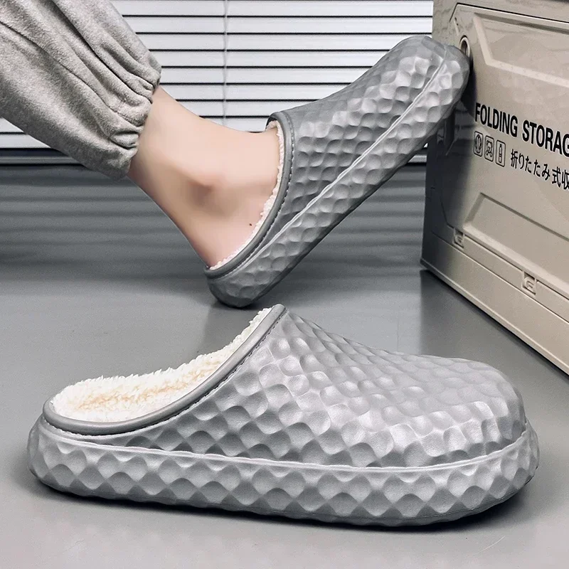 

ELUVA Mens Winter Slippers Warm Non Slip Indoor House Shoes Soft Plush Lightweight Comfortable Cozy Bedroom Slippers Man