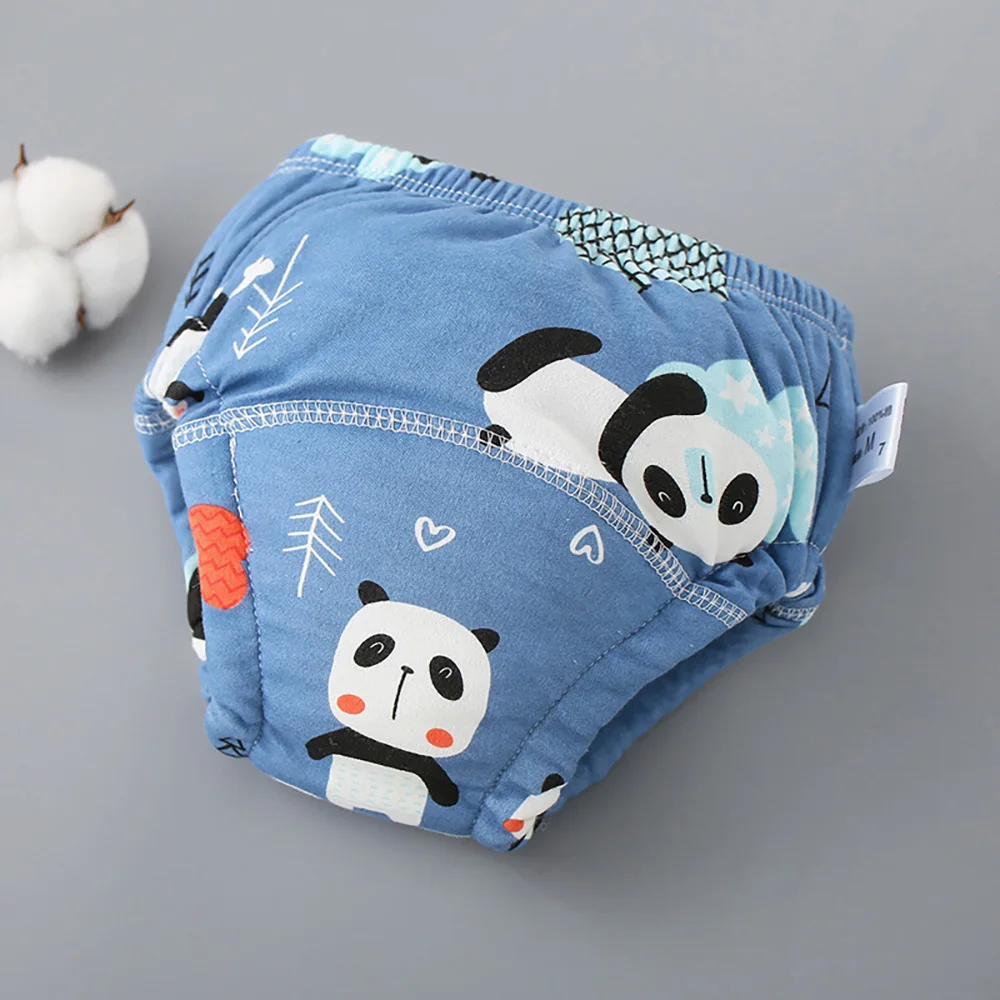 Baby Potty Toilet Training Pants Nappies Cartoon Boys Girls Underwear Cotton TPU WaterProof Panties Reusable Diapers Cover