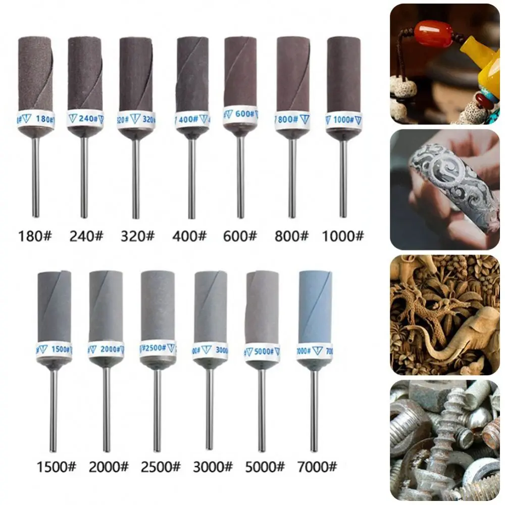 180-7000 Grits Sandpaper Stick Sanding Bands Belt 2.35mm Shank Sanding Drum Abrasive Rotary Tools Grinding Wheels Head