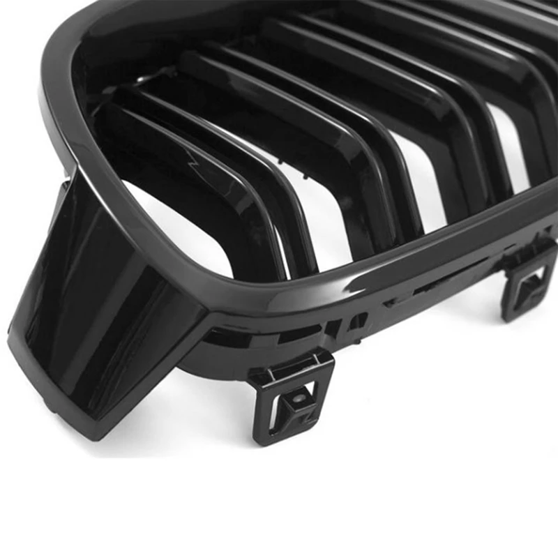 

Car Grille Bright Black For BMW 3 F30 F31 F35 2012-2018 Dual Bar Upgraded Version Middle Grille