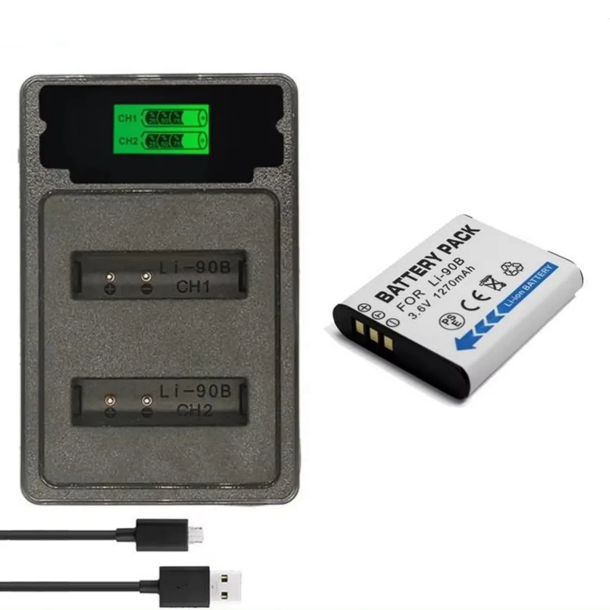 DB-110 Battery/ Dual Charger for Ricoh GRⅢ G900 WG-6 GR3 GRⅢ X GR3X Camera LI-90B