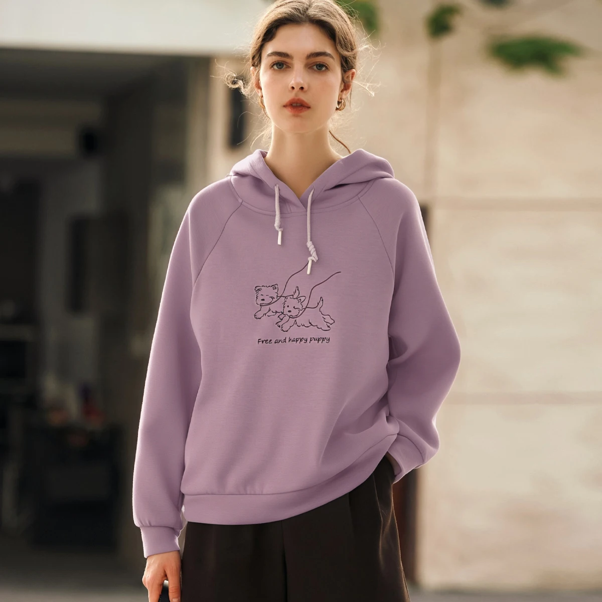 OLrain Women's Hooded Loose Sweater 2025 Autumn New Fun Cartoon Embroidered Tops Fashion Casual Sweatshirts Commute O57QR000695