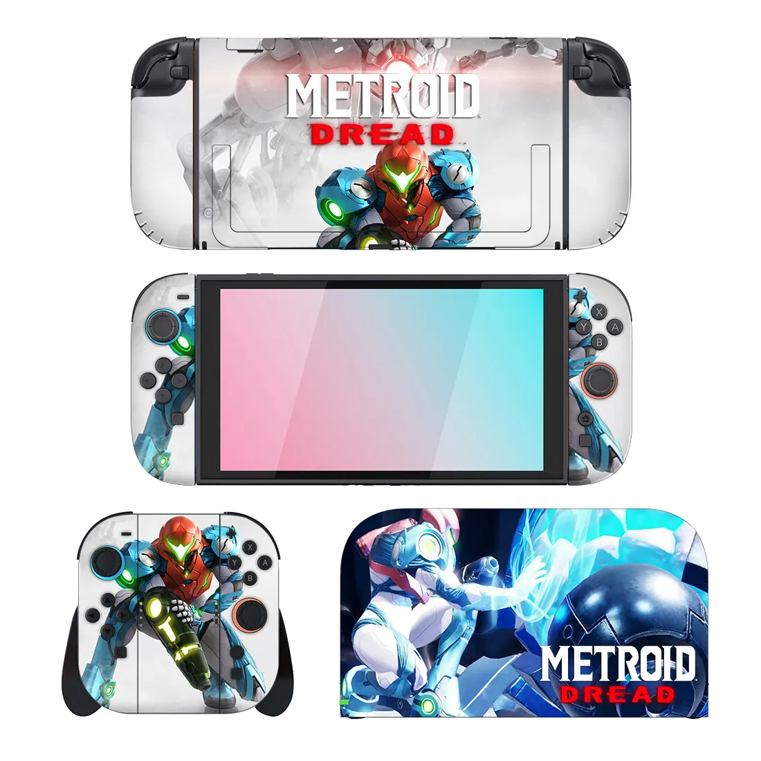METROID Dread Protector ملصق الجلد لنينتندو سويتش 2 وحدة التحكم قاعدة شاحن حامل حامل Joy-con تحكم الفينيل
