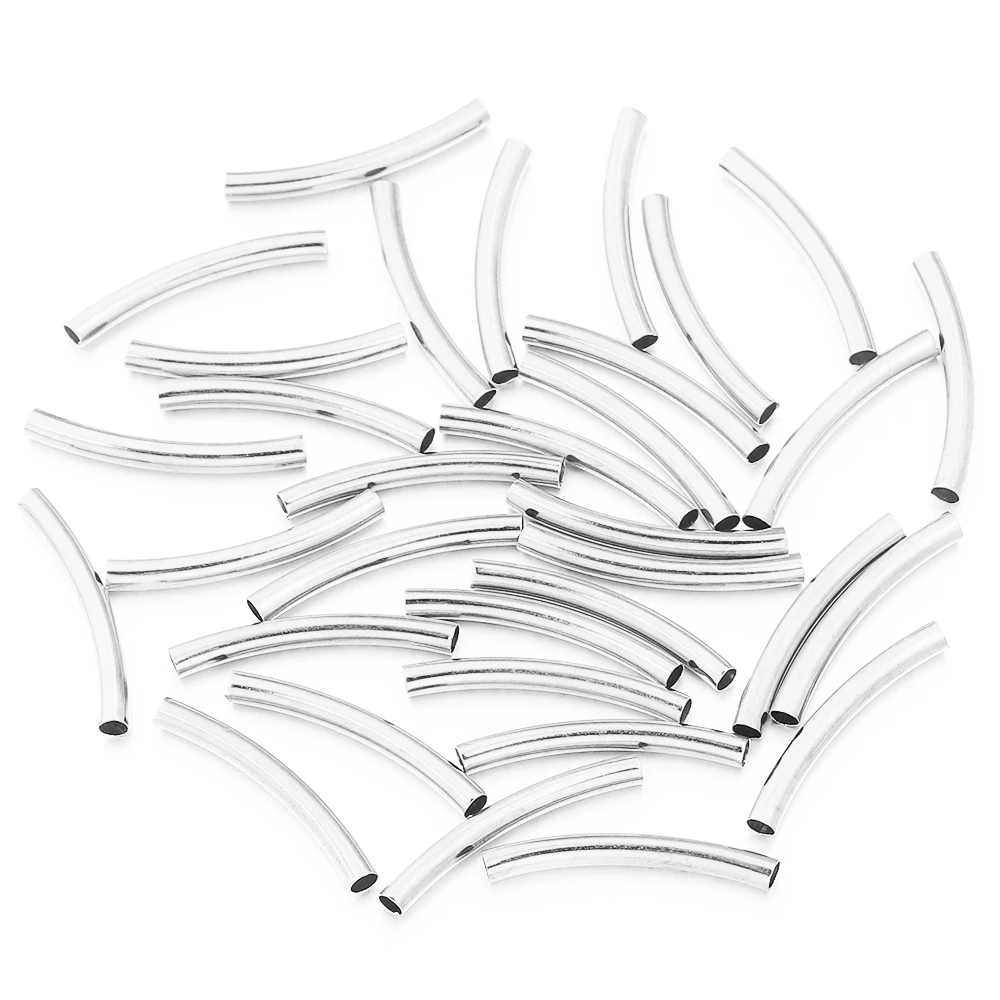 Connecteurs de perles en acier inoxydable, tube courbé, tube droit, pour la fabrication de bijoux faits à la main, accessoires pour bracelets et colliers, 5 à 100 pièces