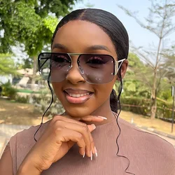 Fashion Oversized Square Sunglasses Woman Brand Designer Vintage Square Sun Glasses Female Big Frame Shades UV400 Eyewear