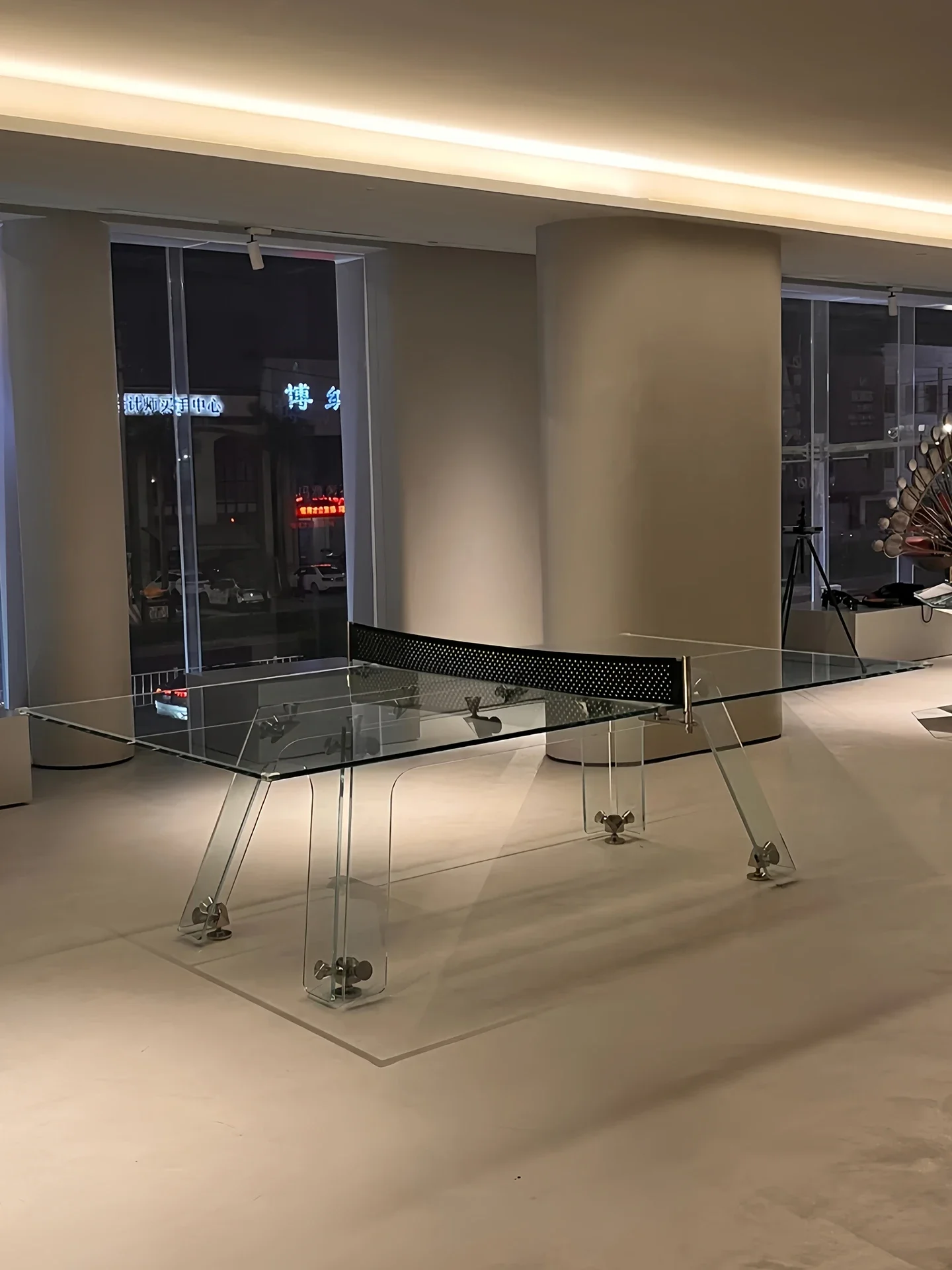 Indoor Home Stainless Steel Premium Villa Crystal Transparent Tempered Glass Ball Table